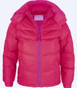 Girl's Puffer Jackets - Pink/Purple, 5-7