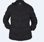 Women's Solid Puffer Jackets with Hood, Black, S-XL