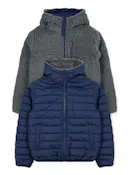 Boys' Sherpa Lined Reversible Jacket - Navy, Size 8-16