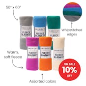 Fleece Blankets - 50x60, Assorted Colors