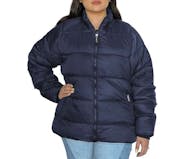 Women's Solid Puffer Jackets, Navy, Medium