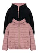Girls' Sherpa Lined Reversible Jacket, Mauve, 7-14