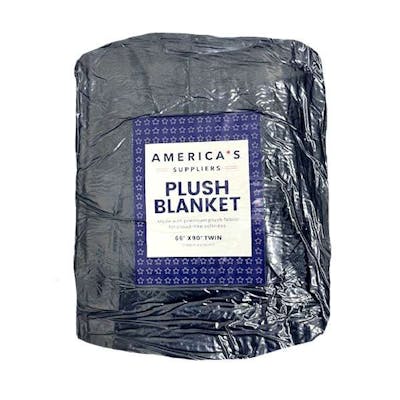 America's Suppliers Twin Plush Blanket - Black, 66x90