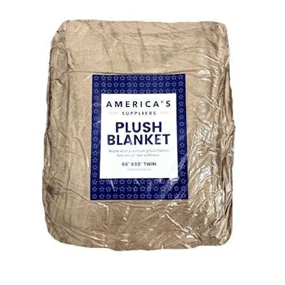 America's Suppliers Twin Plush Blanket - Brown, 66x90