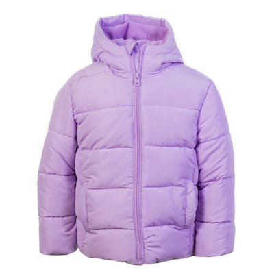 Toddler Girls' Hooded Zip Up Jackets - Fleece Lined, Lilac, 2T-5T