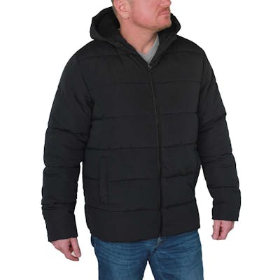 Men's Hooded Fleece Lined Jacket - Black, S-XL