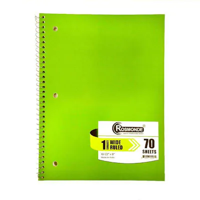 1 Subject Notebook - Wide Rule | DollarDays