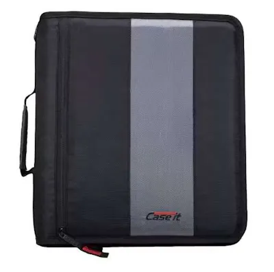 Case-It Classic Zipper Binders - Jet Black, 2"