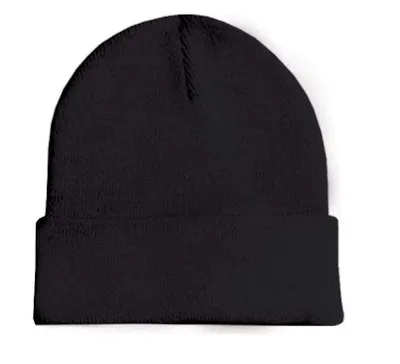 Men's Beanie Hats - Black, Cuffed