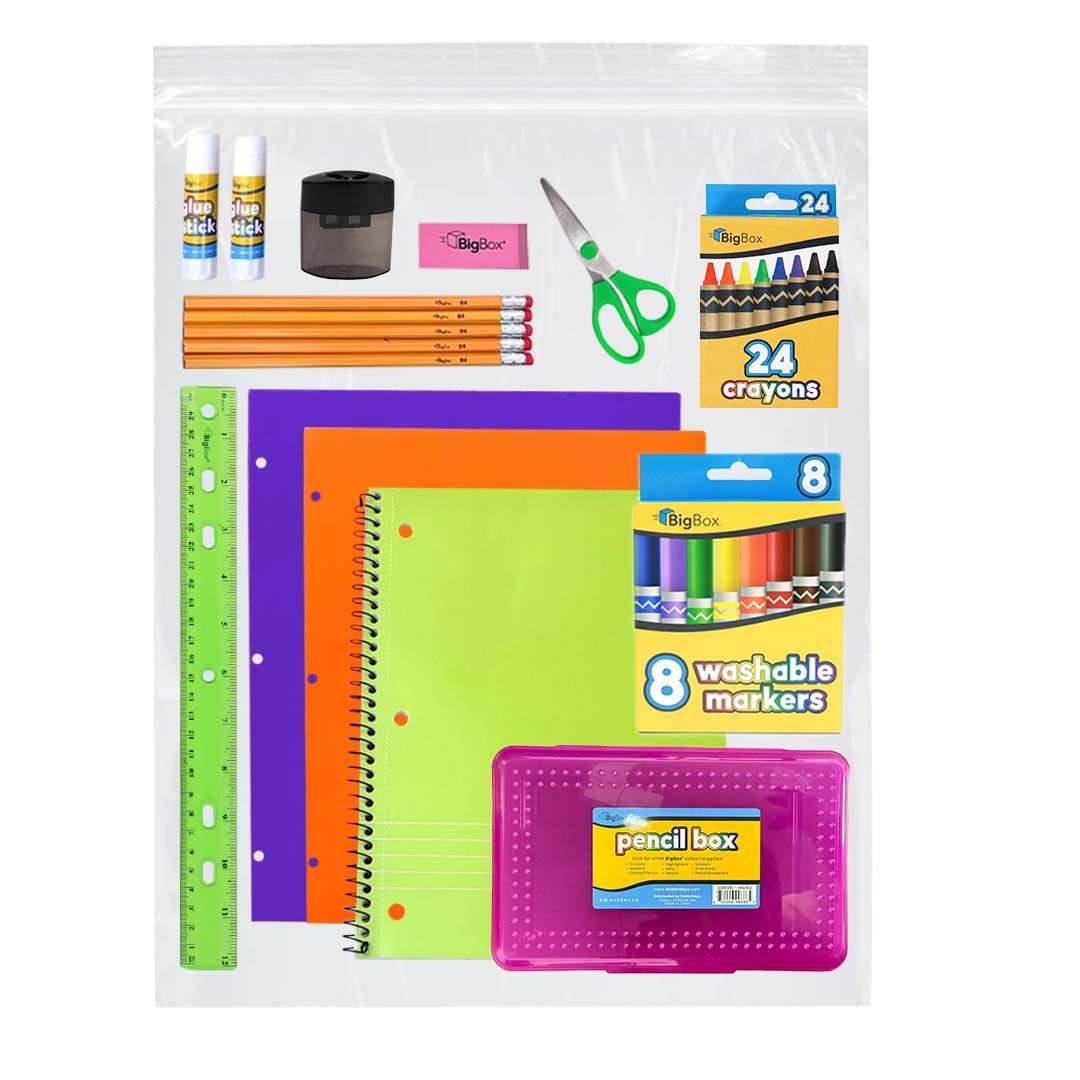 BigBox Bulk Elementary School Kits, 17-Piece - DollarDays