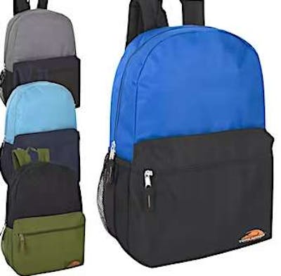 18" Two Tone Backpacks - 4 Colors, Side Mesh Pocket