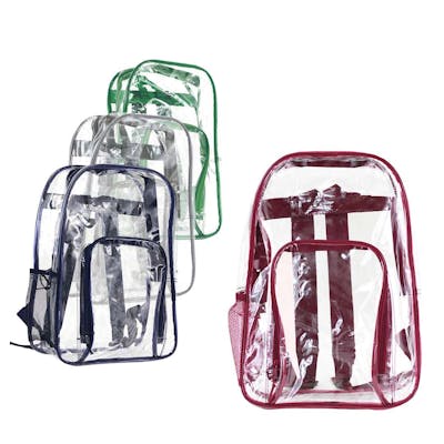 BigBox Clear Backpacks, Assorted Trim, 17"