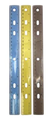 Transparent Plastic Rulers - Assorted, 12"
