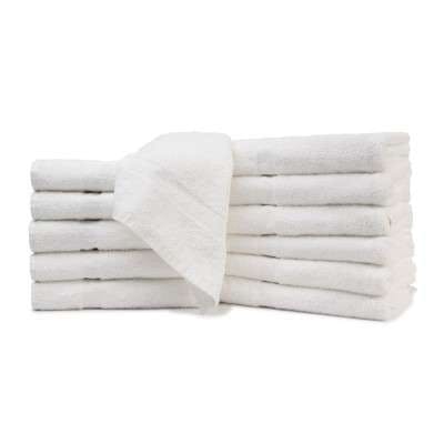 Standard Washcloths - 12 x 12, White, 100% Ring spun Cotton