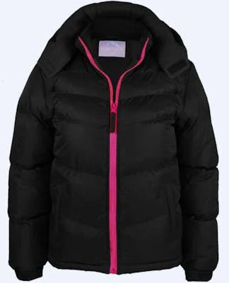 Toddler Puffer Jackets - Black/Pink, 2T-4T