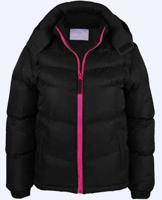 Girl's Puffer Jackets - Black/Pink, 5-7