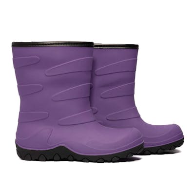 Women's Rubber Boots - Purple, Sherpa Lined