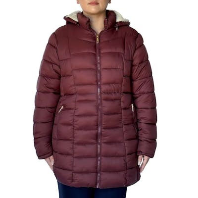 Women’s Three-Quarter Length Jackets, Merlot, S-XL