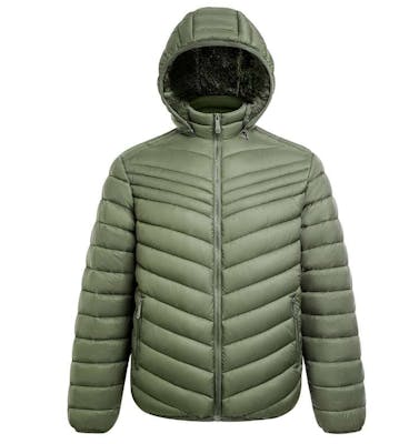 Men’s Berber Lined Puffer Jackets, Green, S-2X