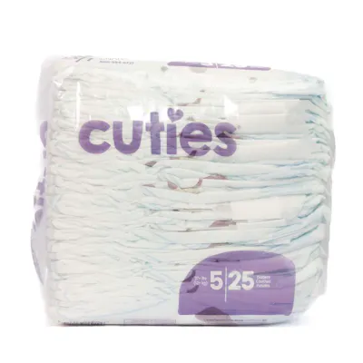 Cuties Diapers - Size 5, 27+ lbs., 200 Diapers