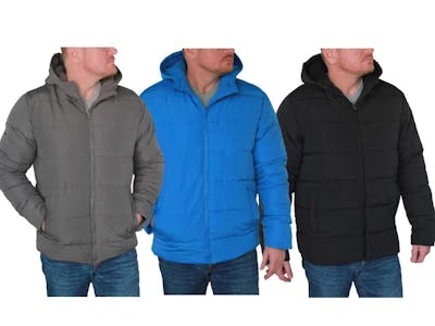 Men's Hooded Fleece-Lined Jacket - Assorted Colors and Sizes