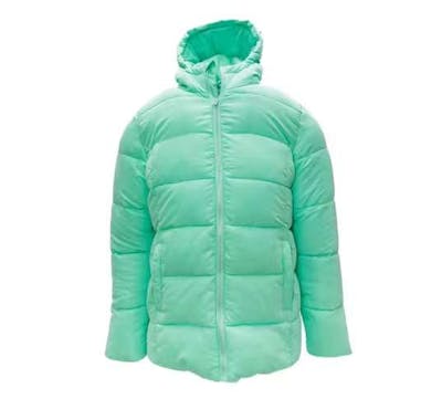 Women's Fleece-Lined Hooded Puffy Jackets - Cyan, Assorted Sizes