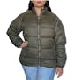 Women's Solid Puffer Jackets, Olive, Small (1 of 3)