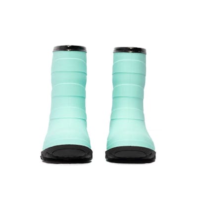 Kids' Rubber Boots - Cyan, Sherpa Lined, Sizes 5-13