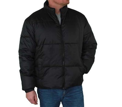 Men's Sherpa-Lined Winter Jacket - Black, Large