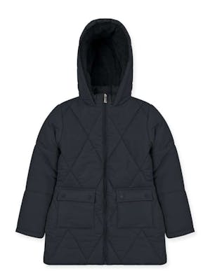 Girls’ Quilted Anorak Jacket, Black, 6-16