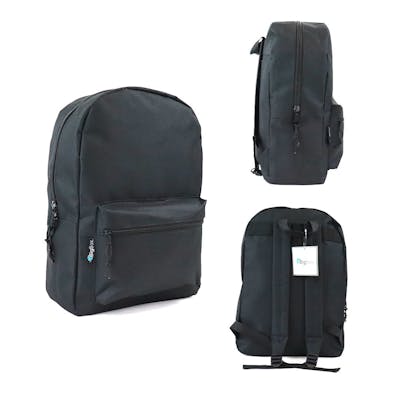 BigBox Basic School Backpacks, Black, 17"