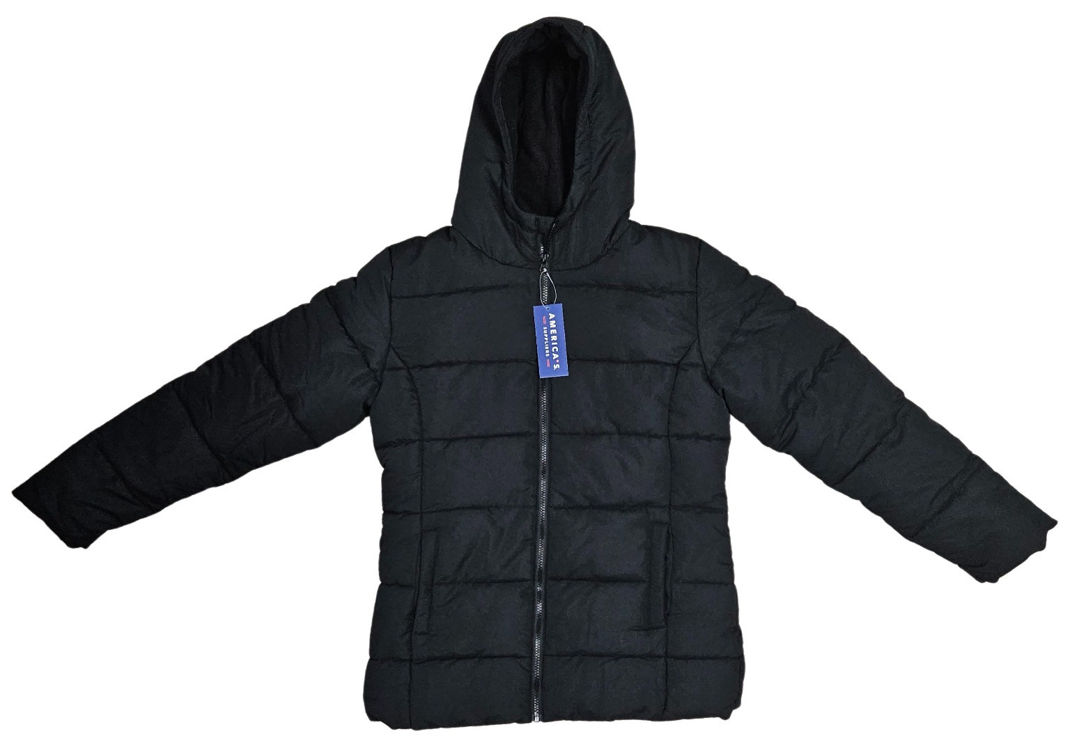 Men's Hooded Zip Up Jackets - Black  S-XL  Fleece Lined
