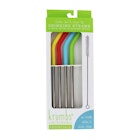 Stainless Steel Straws with Silicone Tips - Assorted, 4 Pack image number null