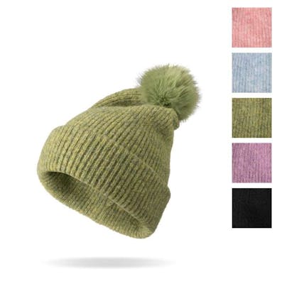 Powder Knit Ultra Soft Pom Hats, Assorted Colors