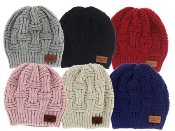Bulk lot 144 Assorted Solid Color Winter Knit Toboggan Beanie Hats Caps 4 Colors