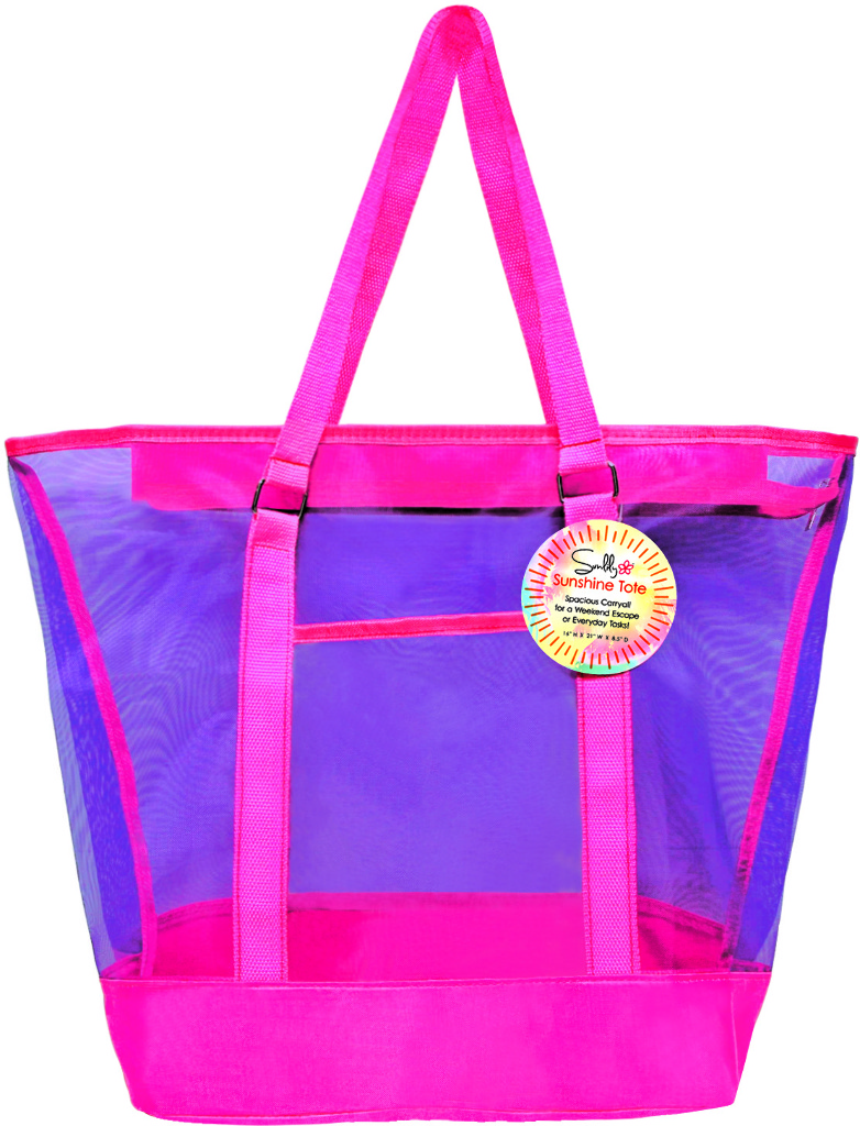 Pink and Purple Sunlily Sunshine Mesh Tote Bag 