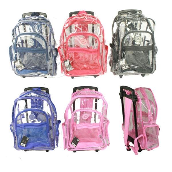 Wholesale 18" Clear Backpack On Wheels (SKU 531306) DollarDays
