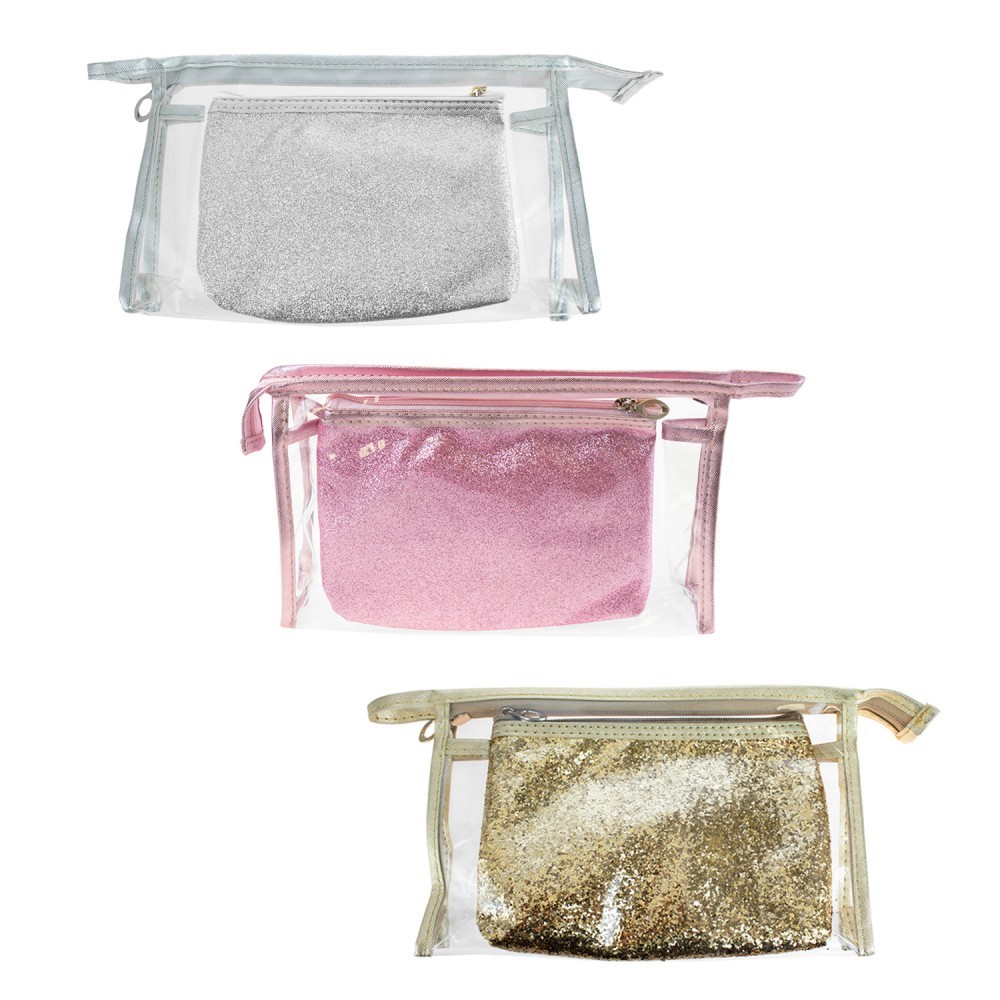 Wholesale Cosmetic Bag Set 2 Piece, 3 Assorted Colors DollarDays