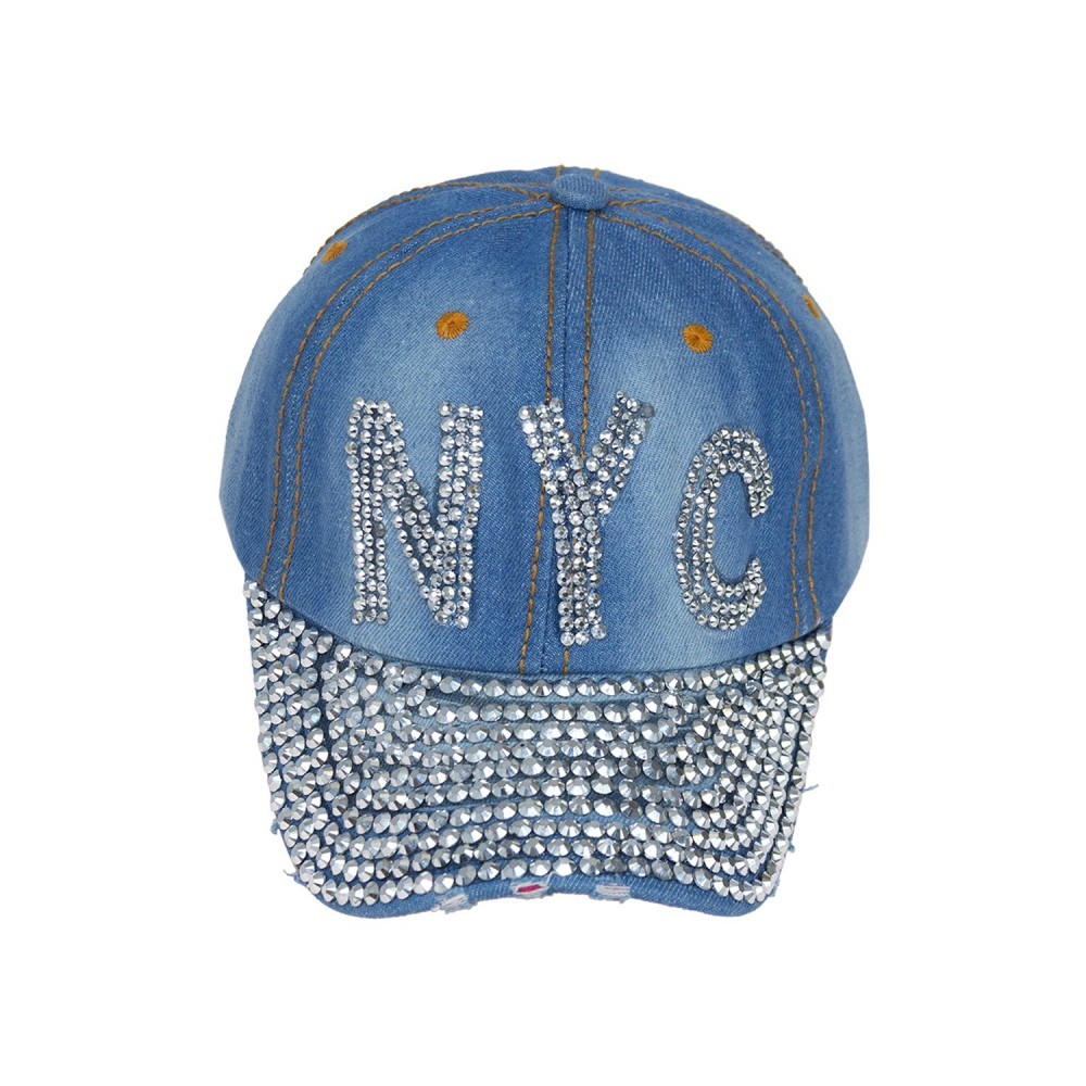 N.Y.C. Denim Bling Baseball Cap - Assorted Colors