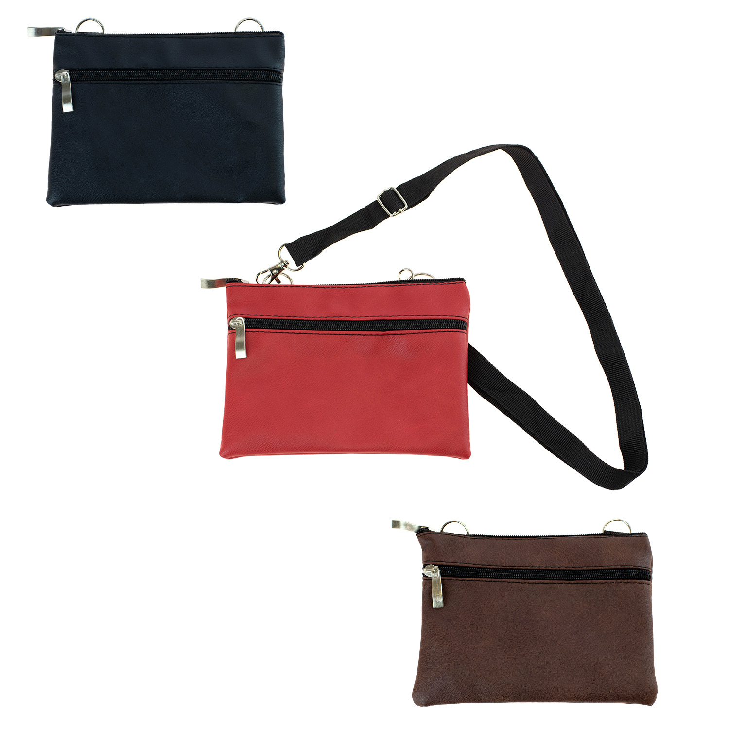 Wholesale 7" Leather Crossbody Bag in 3 Assorted Colors DollarDays