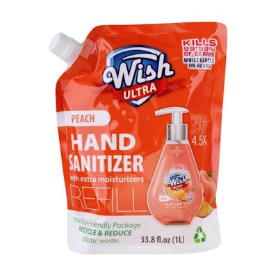 Wholesale Wish Hand Sanitizer 1 Liter (33.8 oz.) Refill - Peach