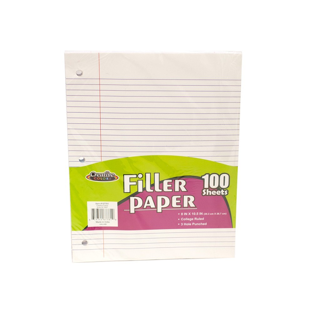 Wholesale Creative Colors College Ruled Filler Paper - 48 Count, 100 ...