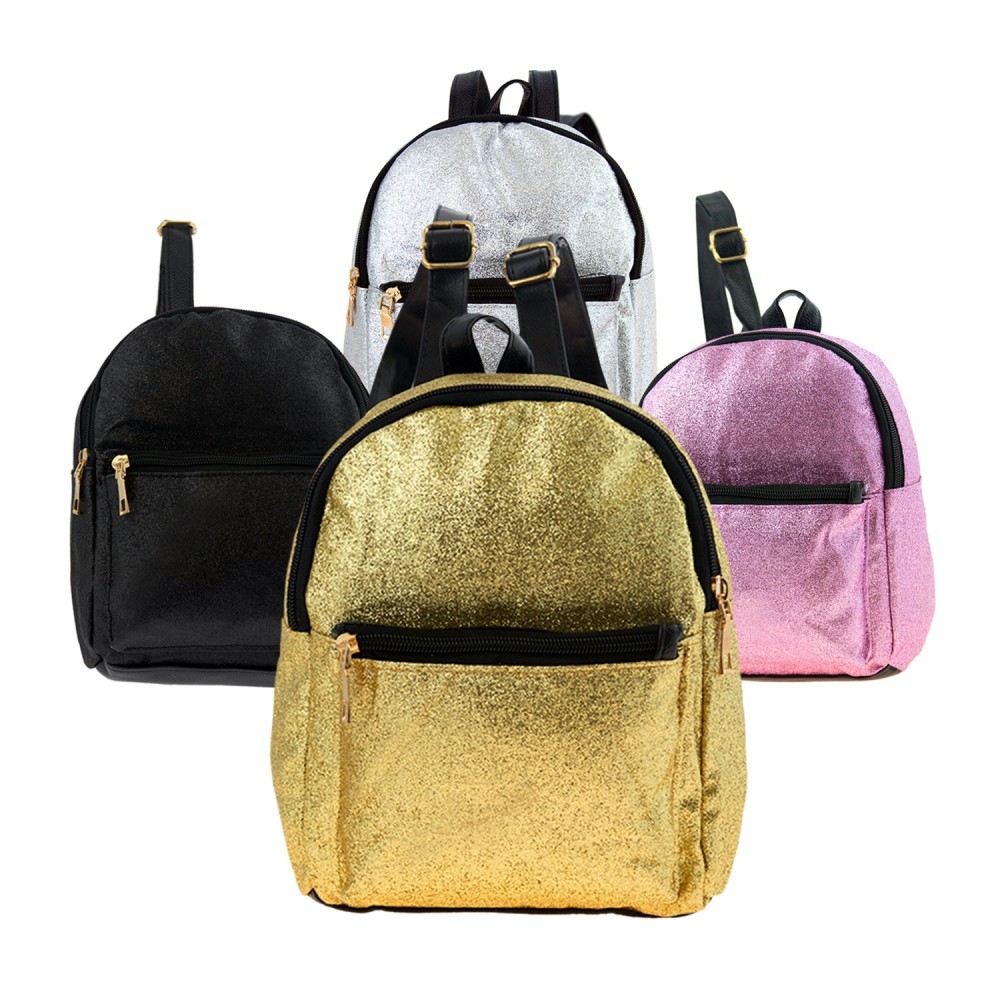 Wholesale 10" Classic Mini Glitter Backpack 4 Assorted Colors (SKU