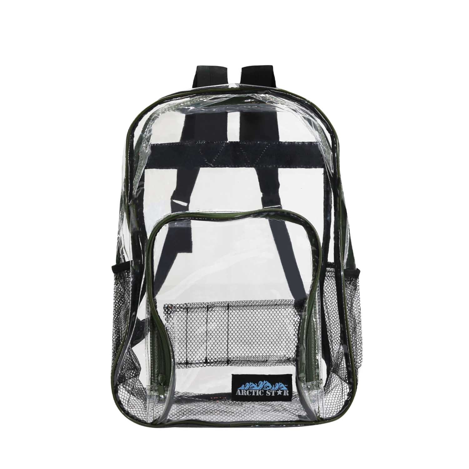Wholesale 17" Clear Vinyl Piping Backpacks DollarDays
