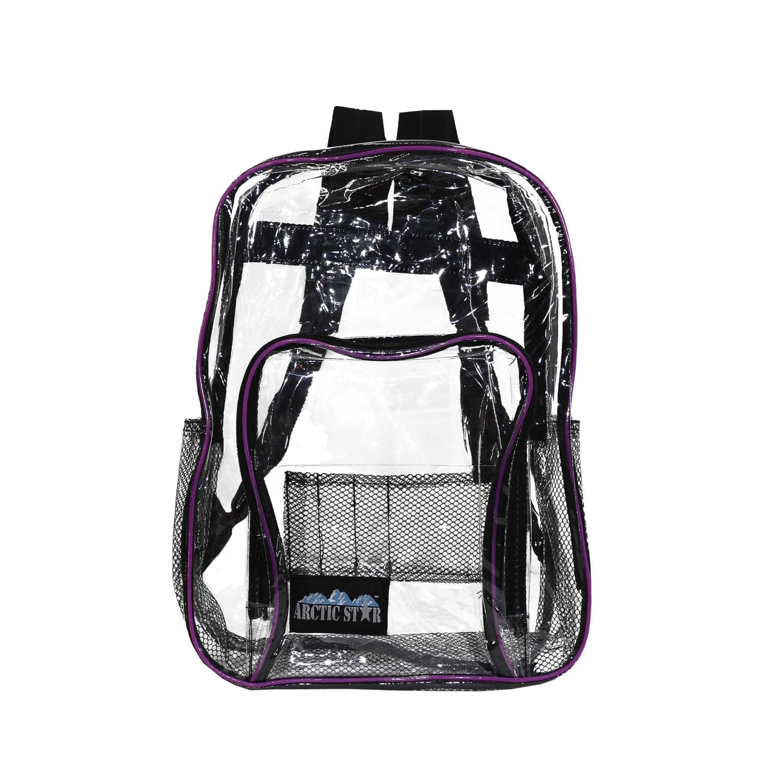 Wholesale 17" Clear Vinyl Piping Backpacks DollarDays