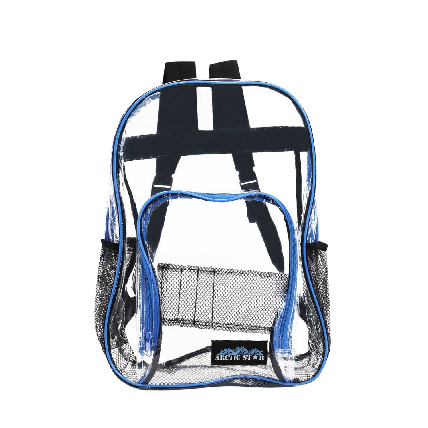 Wholesale 17" Clear Vinyl Piping Backpacks DollarDays