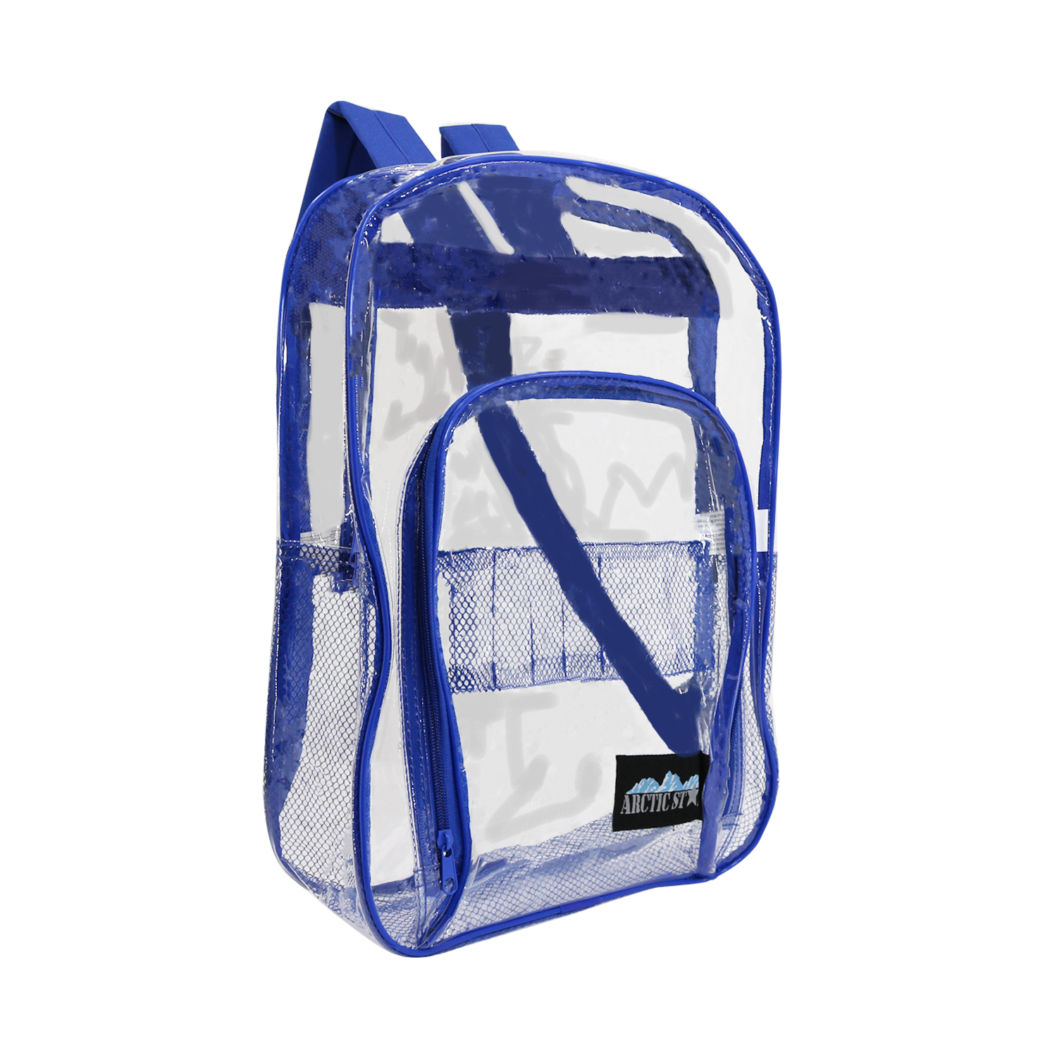 Wholesale 17" Clear Vinyl Backpacks, 6 Assorted Piping Colors