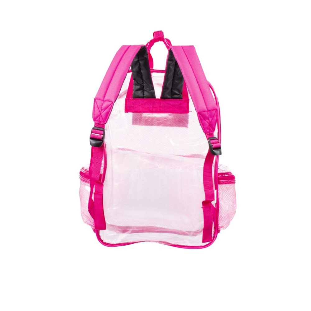 Wholesale 18" Clear Backpacks with Side Mesh Pocket DollarDays