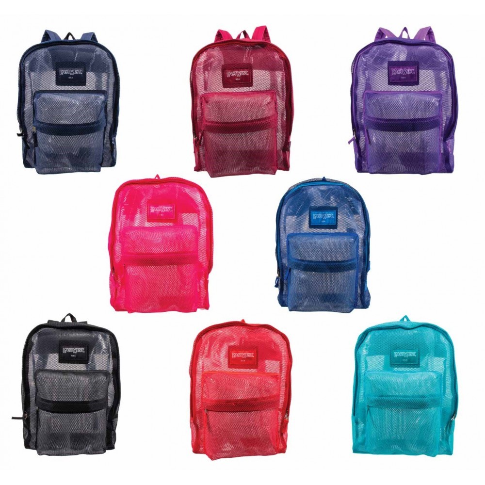 mesh backpacks with designs