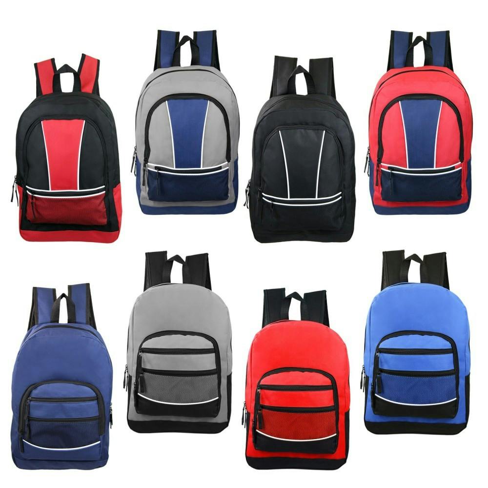Wholesale 17" Bulk Backpacks, 8 Assorted Styles, with 52 pc (SKU 2356108) DollarDays